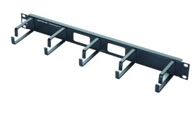 Организатор кабельный 19', 1U, с металлическими кольцами, черный 25B-1U-02BL Eurolan