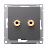 ATLASDESIGN АУДИОРОЗЕТКА двойная, БАЗАЛЬТ ATN001487 Systeme Electric
