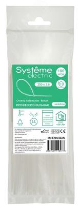 Стяжка кабельная MultiSet 200х3.6 Белая (100шт) IMT20036W Systeme Electric