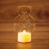Фигура светодиодная на подставке Мишка 2D, RGB 501-047 Neon-Night