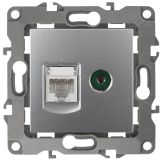 Розетка комбинированная RJ45+TV, Эра12, алюминий, 12-3110-03 Б0027443 ЭРА