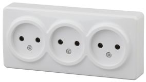 Розетка 3х2P, 16A-250В, ОУ, Эра Эксперт, белый, 11-2207-01 Б0020697 ЭРА