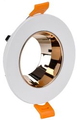 LIGHTING Светильник 4106 встраиваемый поворотный под лампу GU10 белый/золото пластик IEK LT-UVB0-4106-GU10-1-K22 IEK