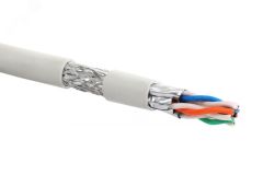 Витая пара 7A S/FTP 4 пары нг(А)-HF общий экран. индивидуально экранированные пары. внутренней прокладки. Белый (500м) 19C-SF-12WT-R500 Eurolan