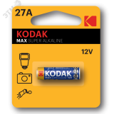 Батарейка Kodak 27A-1BL MAX SUPER Alkaline [K27A-1, GP27A, MN27] (60/240/28800) Б0047482 KODAK