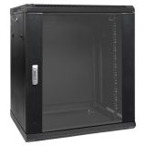 Шкаф настенный 19' TERACOM PRO 12U 600х450 мм дверь стеклянная с замком-ручкой чёрный TRP-WLL-1264-40B EKF