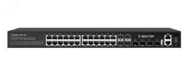 Коммутатор управляемый L3 PoE+ 28 портов, 20хPoE 10/100/1000 Мб/с, 4хSFP+, 370 Вт VA2100-24P-4X Вектор Технологии