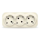 Розетка трехместная серия IONICH, с/з, о/у, 16А, 220В, слоновая кость (ivory) 1429 UNIVersal
