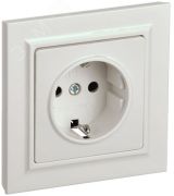BRITE Розетка 1 пост с заземлением с защитными шторками 16А в сборе РСР14-1-0-БрЖ жемчуг IEK BR-R14-16-K36-F IEK