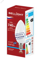 Лампа светодиодная LED С37 10W E14 6500К 86853383 BELLIGHT