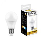 Лампа светодиодная LED 10вт Е27 теплый 25457 FERON