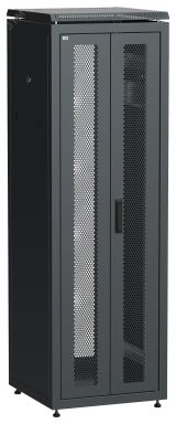 Шкаф напольный сетевой 19' LINEA N 38U 600х600мм передняя распашная перфорированная дверь задняя перфорированная черный LN05-38U66-2PP ITK