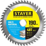 Диск пильный MULTI MATERIAL 190х30/20мм 48Т 3685-190-30-48 STAYER