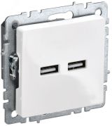 BRITE Розетка USB A+A 5В 3,1А РЮ10-1-БрБ белый BR-U21-D31-K01 IEK