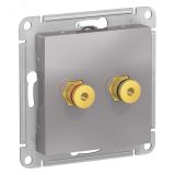 Аудиорозетка ATLASDESIGN двухместная алюминий ATN000387 Systeme Electric