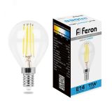Лампа светодиодная LED 11вт Е14 дневной шар FILAMENT 38225 FERON