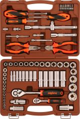Набор инструмента универсальный 1/4'', 1/2''DR, 69 предметов 055004 Ombra