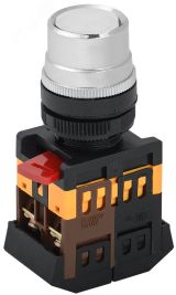 Кнопка белая ABLF-22 1з+1р с подсветкой неон 240В BBT10-ABLF-K01 IEK