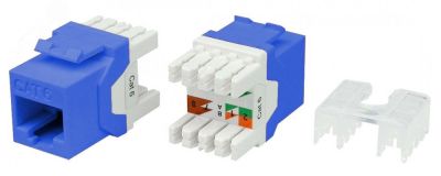 Вставка Keystone Jack RJ-45(8P8C) категория 6 синяя 432639 Hyperline
