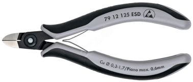 Прецизионные кусачки боковые для электроники антистатические ESD вороненые 125 mm KN-7912125ESD KNIPEX
