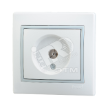 Мира Розетка ТВ белый с вставкой серая 701-0215-130 Lezard