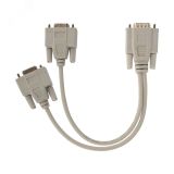 Переходник штекер VGA - 2 гнезда VGA, провод,, 17-6834 REXANT