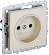 BRITE Розетка 1 пост без заземления с защитными шторками 10А РСш10-2-БрКр бежевый IEK BR-R13-10-K10 IEK