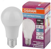 Лампа светодиодная LED Antibacterial Грушевидная 8,5Вт (замена 75 Вт), 806Лм, 6500 К, цоколь E27 OSRAM 4058075561014 LEDVANCE