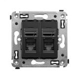 Avanti Компьютерная розетка RJ-45 в стену, кат.6А двойная, Черный матовый 4412374 DKC