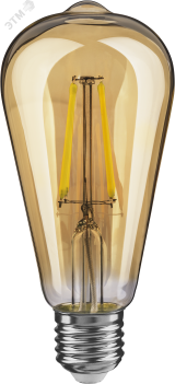 Лампа светодиодная LED 4вт E27 теплый ST64 ретро FILAMENT 20714 Navigator Group