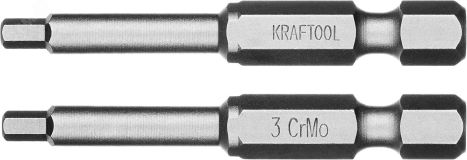 Биты ''X-DRIVE'' торсионные кованые, обточенные, 26127-3-50-2, Cr-Mo сталь, тип хвостовика E 1/4'', HEX3, 50мм, 2шт 26127-3-50-2 KRAFTOOL
