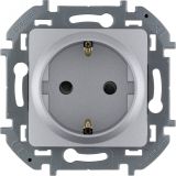 Розетка 2К+З со шторками немецкий стандарт 16 А 250 В~ INSPIRIA алюминий 673732 Daccord/Legrand