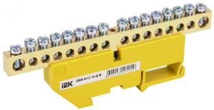 Шина PE земля на DIN-изоляторах ШНИ-8х12-16-Д-Ж YNN10-812-16D-K05 IEK