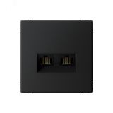 ARTGALLERY розетка двойная компьютерная RJ45+RJ45, кат.6А, механизм, карбон GAL001088 Systeme Electric