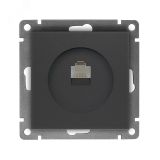 Розетка компьютерная одноместная серия Афина с/у, 1А, RJ45, графит (еврослот) A0051-Gr UNIVersal