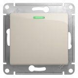GLOSSA Переключатель одноклавишный с подсветкой схема 6а молочный GSL000963 Systeme Electric