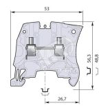 Клемма винтовая 6мм.кв. синяя ZS6 1SNK506020R0000 TE Connectivity (Entrelec,Tyco)