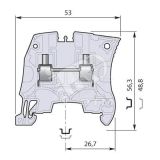 Клемма винтовая 6мм.кв. серая ZS6 1SNK506010R0000 TE Connectivity (Entrelec,Tyco)