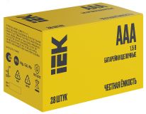 Батарейка щелочная Alkaline LR03/AAA (28/бокс) IEK ABT-LR03-OP-B28 IEK