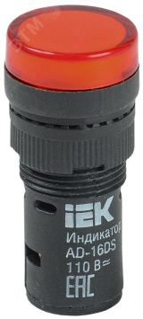 Лампа AD16DS LED матрица d16мм красный 24В AC/DC BLS10-ADDS-024-K04-16 IEK