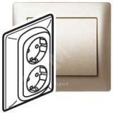 Galea Life Розетка двойная с заземлением titanium 771430 Legrand