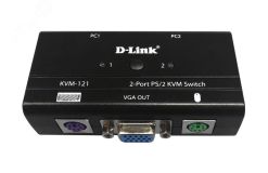 Переключатель KVM 2 порта VGA и PS/2 122030 D-Link