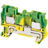 Клемма пружинная PIT с заземлением 2 точки 4мм.кв. желто-зеленая NSYTRP42PE Schneider Electric