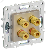SKANDY Аудиорозетка 4-местная SK-A01Sh шампань IEK SK-S40-K37 IEK