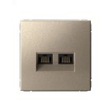 ARTGALLERY РОЗЕТКА двойная компьютерная RJ45+RJ45, кат.6А, механизм, ШАМПАНЬ GAL000588 Systeme Electric