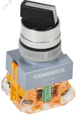 Переключатель D7-11X2 2 полож. 1з+1р черный GENERICA BSW50-11X2-3-21-2-K02-G IEK