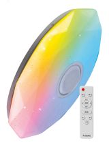 Светильник светодиодный ДБО-75 настенно-потолочный управляемый DIAMOND-RGB 230В 3000-6500K 6000Лм 502x83мм с RGB подсветкой и BT колонкой KSDiamRGBmus75W Космос
