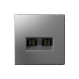 ARTGALLERY РОЗЕТКА двойная компьютерная RJ45+RJ45, кат.6А, механизм, СТАЛЬ GAL000988 Systeme Electric