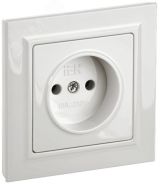BRITE Розетка 1 пост без заземления без защитных шторок 10А в сборе РСР10-1-0-БрБ белый IEK BR-R10-10-K01-F IEK