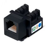 Вставка Keystone Jack, RJ-12(6P6C), угол 90 градусов, 110 IDC, черная 9481c Cabeus